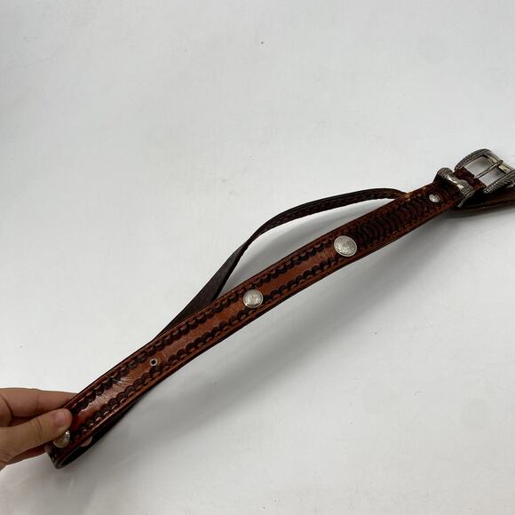 Vintage Leather Western brown Belt